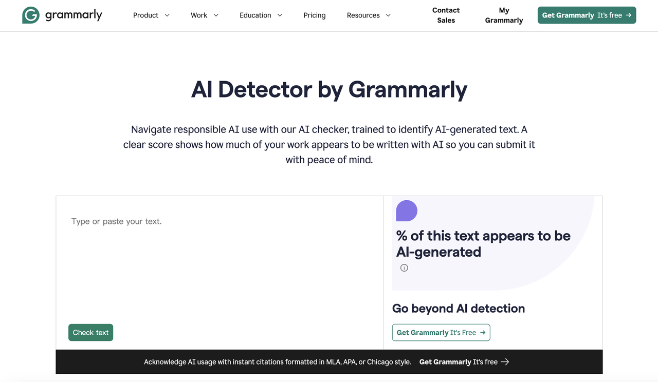 Grammarly AI detector