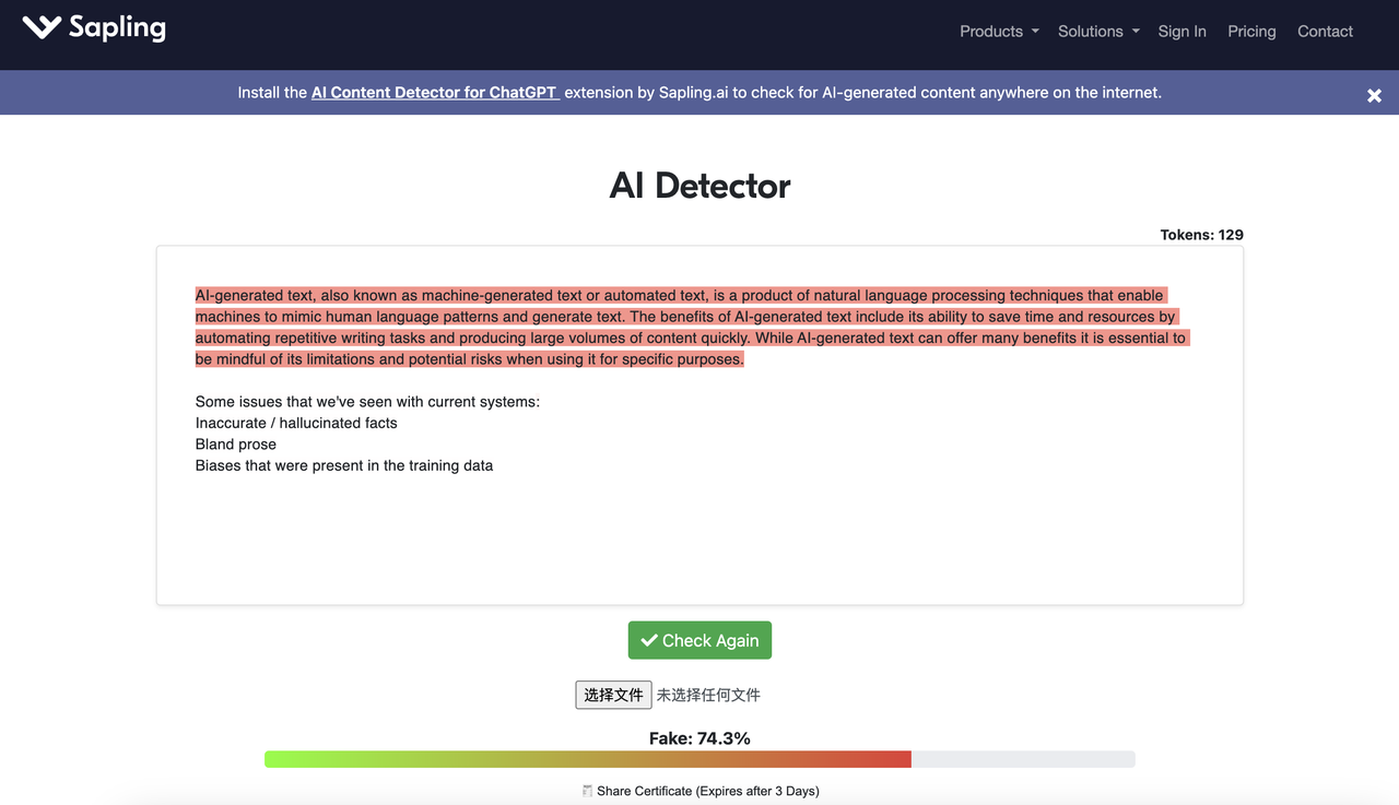 Sapiling AI Detector