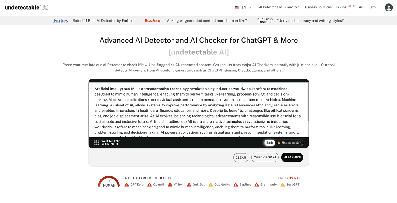 Undetectable AI Detector