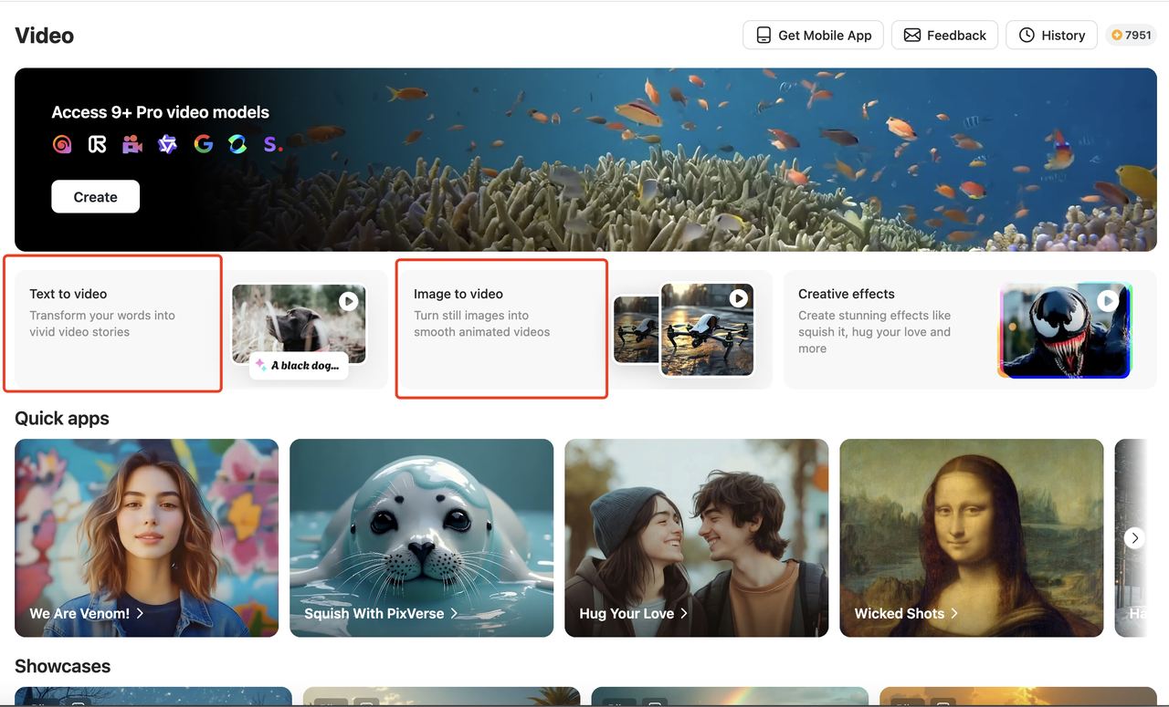 select Text2Vide or Image2Video